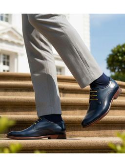 Bugatti - Mansueto Flex Navy Blue Premium Leather Comfort Derbies