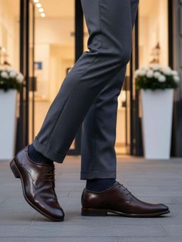 Bugatti - Mansueto Flex Dark Brown Premium Leather Comfort Derbies