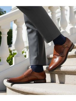 Bugatti - Gapo Cognac Premium Leather Comfort Monk Strap