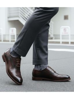 Bugatti - Mamadou Dark Brown Premium Leather Comfort Oxford Formal Shoes