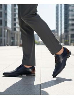 Bugatti - Margo Navy Blue Premium Leather Comfort Derbies