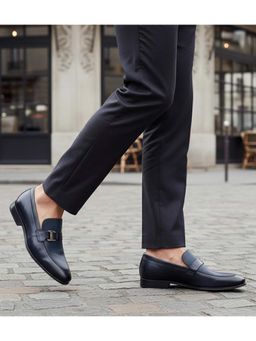 Bugatti - Margo Navy Blue Premium Leather Comfort Loafers