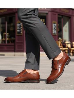 Bugatti - Amros Cognac Premium Leather Comfort Derbies