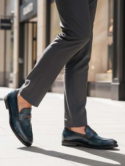 Bugatti - Sula Revo Light Blue Premium Leather Comfort Loafers
