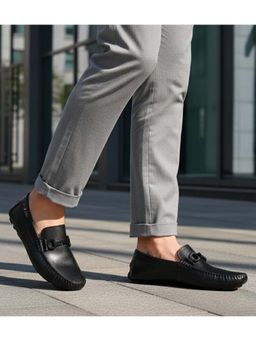 Bugatti - Olexa Black Premium Leather Slip-On Loafers