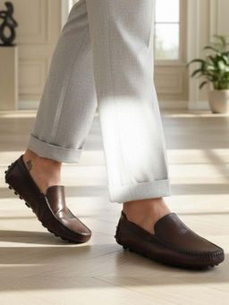 Bugatti - Manfield Dark Brown Premium Leather Slip-On Loafers