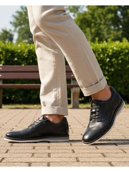 Bugatti - Sione Comfort Black Premium Leather Casual Derbies