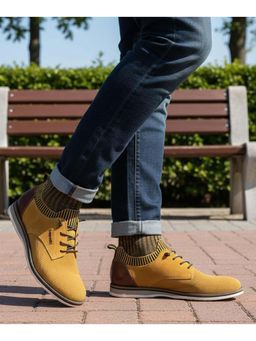 Bugatti - Sione Comfort Yellow Premium Leather Casual Derbies