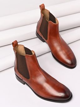 Imperio - By Regal Tan Men Chelsea Leather Boots