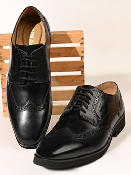 Imperio - By Regal Black Men Classic Xlite Leather Brogues