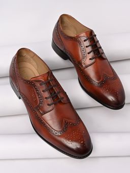 Imperio - By Regal Tan Men Leather Lace Up Brogues