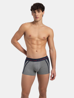 Jockey - US21 Men Super Combed Cotton Elastane Stretch Solid Trunk - Mid Grey Melange