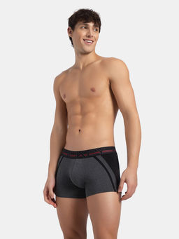 Jockey - US21 Men Super Combed Cotton Elastane Stretch Solid Trunk - Charcoal Melange
