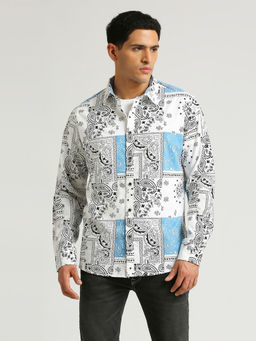 Pepe Jeans - White Bandana Printed Long Sleeve Shirt