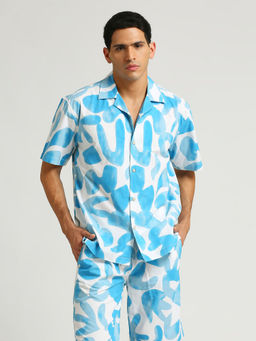 Pepe Jeans - Blue All Over Printed Resort Collar Shirt