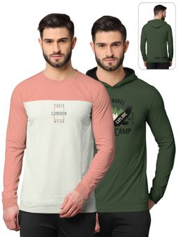 BULLMER - Printed Full Sleeve Sweatshirts For Men Multi-color (Pack of 2)