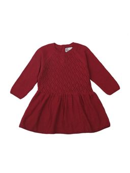 GJ Baby By Gini & Jony - Girls Red Cotton Woven Dress