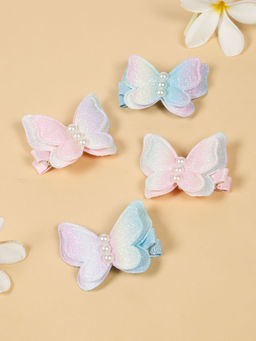 Stol'N - Pink Cotton Embellished Hair Clips (Pack of 4)
