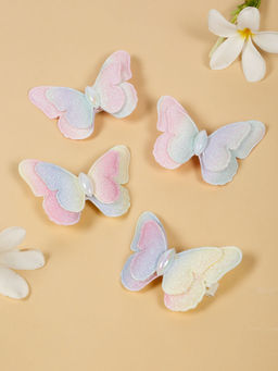 Stol'N - Pink Cotton Embellished Hair Clips (Pack of 4)