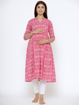 CRAFIQA - Pink Printed Kurta