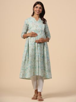 CRAFIQA - Blue Printed Kurta