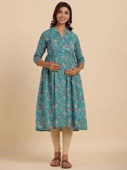 CRAFIQA - Blue Printed Kurta