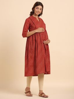 CRAFIQA - Red Printed Kurta