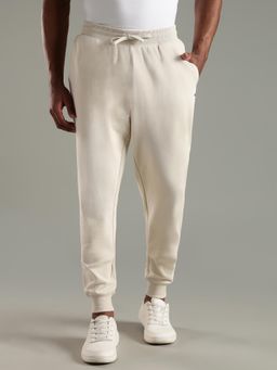 Tommy Hilfiger - Beige Regular Fit Solid Mid Rise Joggers