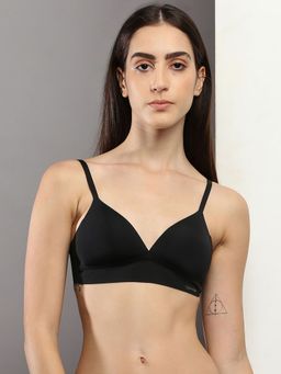 Calvin Klein - Black Medium Coverage Padding Non-Wired Demi-Cup Bra