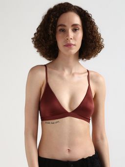 Calvin Klein - Brown Medium Coverage Padding Non-Wired Plunge Bra