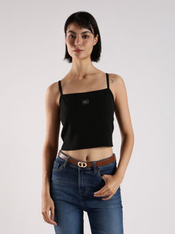 Calvin Klein - Black Slim Fit Cotton Straps Neck Cami Top