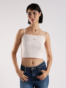 Calvin Klein - Pink Slim Fit Cotton Straps Neck Cami Top