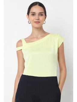 Not So Pink - Yellow One Shoulder Styled Empire Top