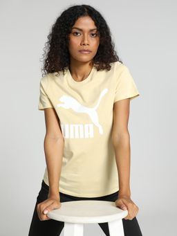 Puma - Classic Logo Women Beige T Shirt