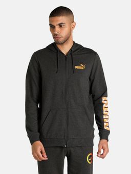 Puma - Knitted Gingham Logo Men Grey Jacket