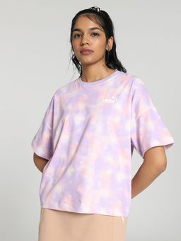 Puma - Women Purple Tie & Dye T Shirt