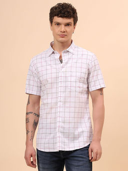 Cantabil - White Checks Regular Fit Shirt