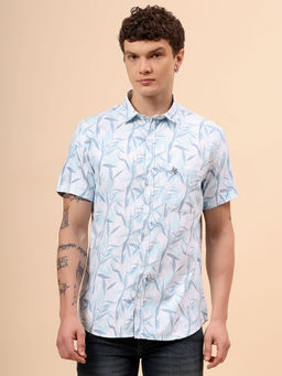 Cantabil - White Printed Regular Fit Shirt