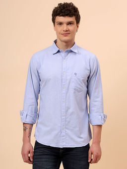 Cantabil - Blue Breathable & Soft Fastness Regular Fit Shirt