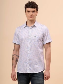 Cantabil - Blue Printed Regular Fit Shirt