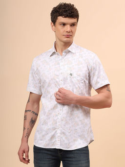 Cantabil - Beige Printed Regular Fit Shirt