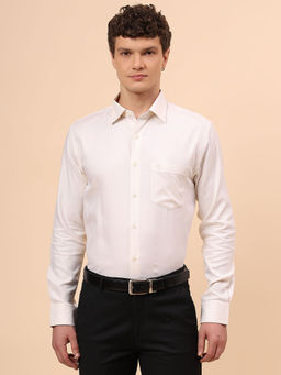 Cantabil - Cream Breathable & Soft Fastness Regular Fit Shirt