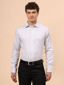 Cantabil - White Printed Regular Fit Shirt