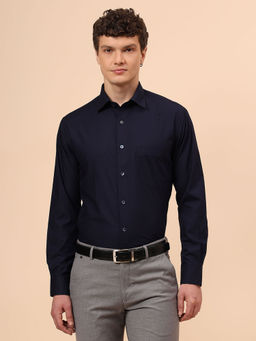 Cantabil - Navy Blue Breathable & Soft Fastness Regular Fit Shirt