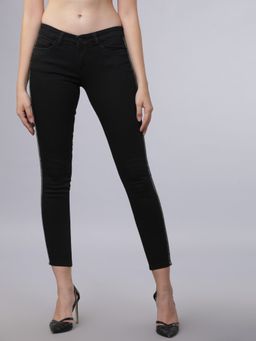 TOKYO TALKIES - Women Black Cotton Blend Solid Slim Jeans