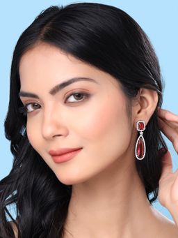 Yellow Chimes - Silver-Plated Contemporary Drop Earrings