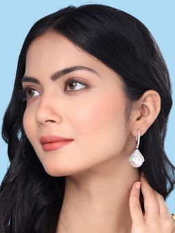 Yellow Chimes - Silver-Plated Contemporary Hoop Earrings