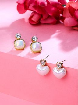 Yellow Chimes - Set of 2 Contemporary Studs Earrings