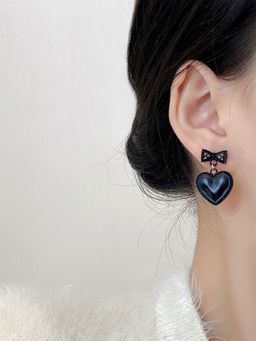 Yellow Chimes - Black Contemporary Drop Earrings