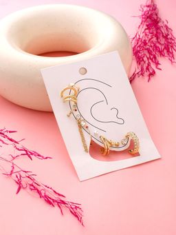 Yellow Chimes - Set of 13 Gold-Plated Contemporary Ear Cuff Earrings